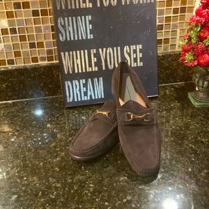 Saks Fifth Avenue Mens Brown Suede Slip on Shoes Sz. 11